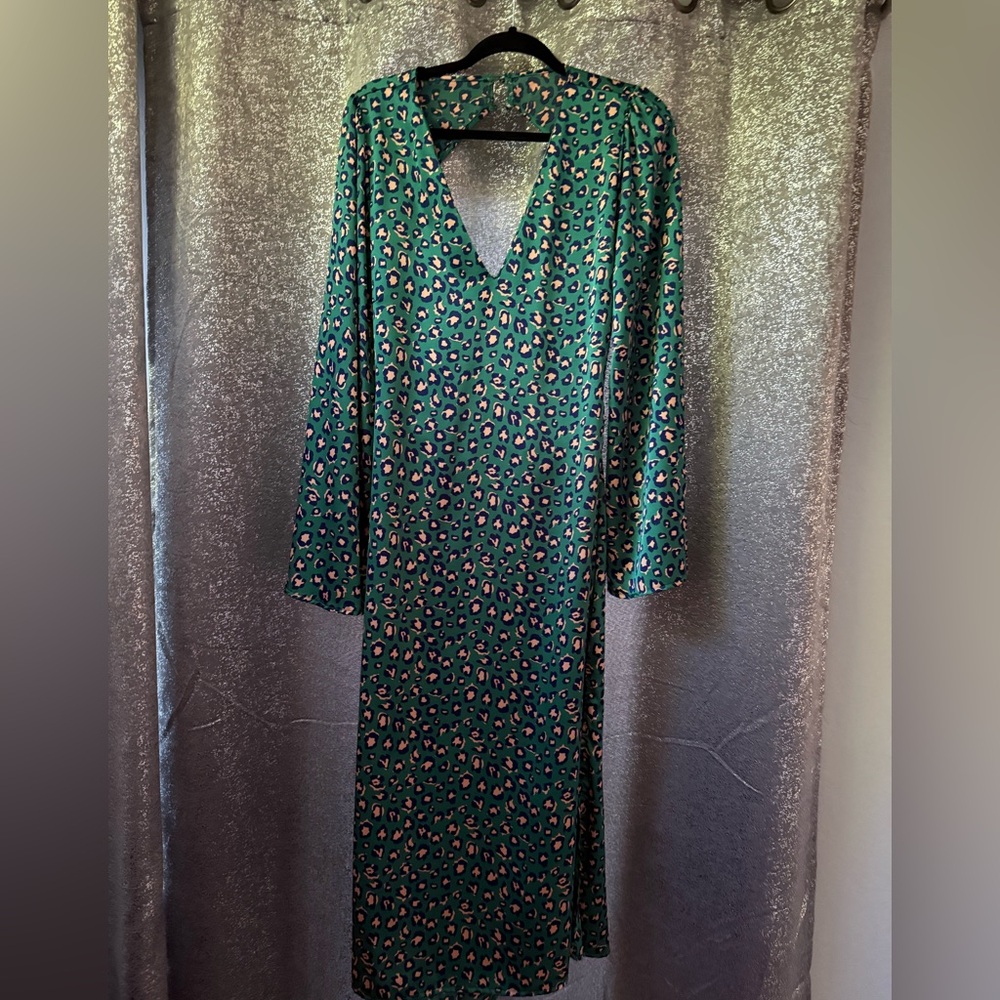 ASOS…NNW…Green Leopard Print Dress Sz 12